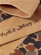 NUDIE JEANS - Olsson Camouflage-Jacquard Organic Cotton-Blend Socks