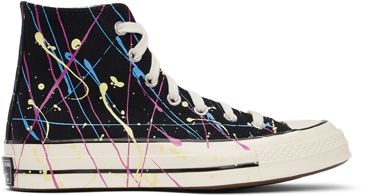 Photo: Converse Black Archive Paint Splatter Chuck 70 High Sneakers