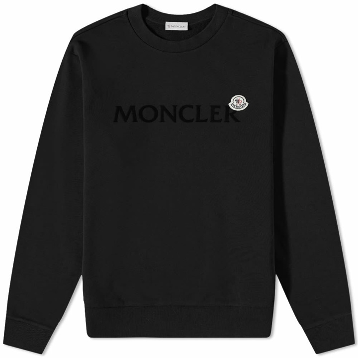 Photo: Moncler Men's Trademark Logo Crew Sweat in Black