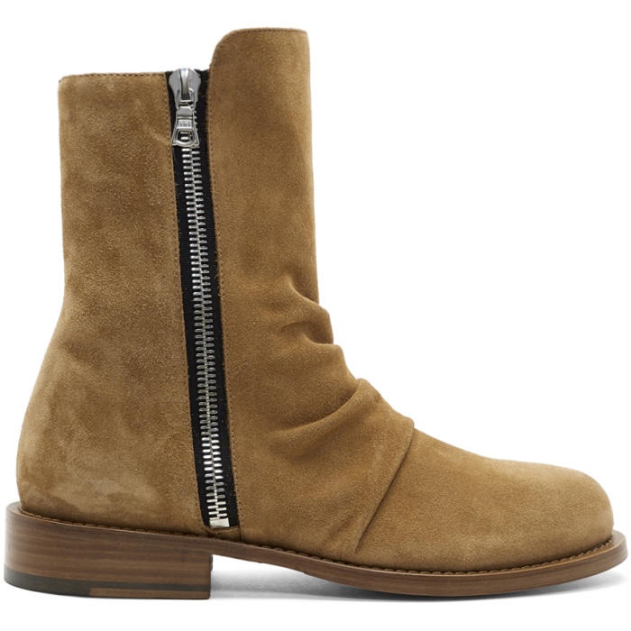Photo: Amiri Tan Suede Stack Boots
