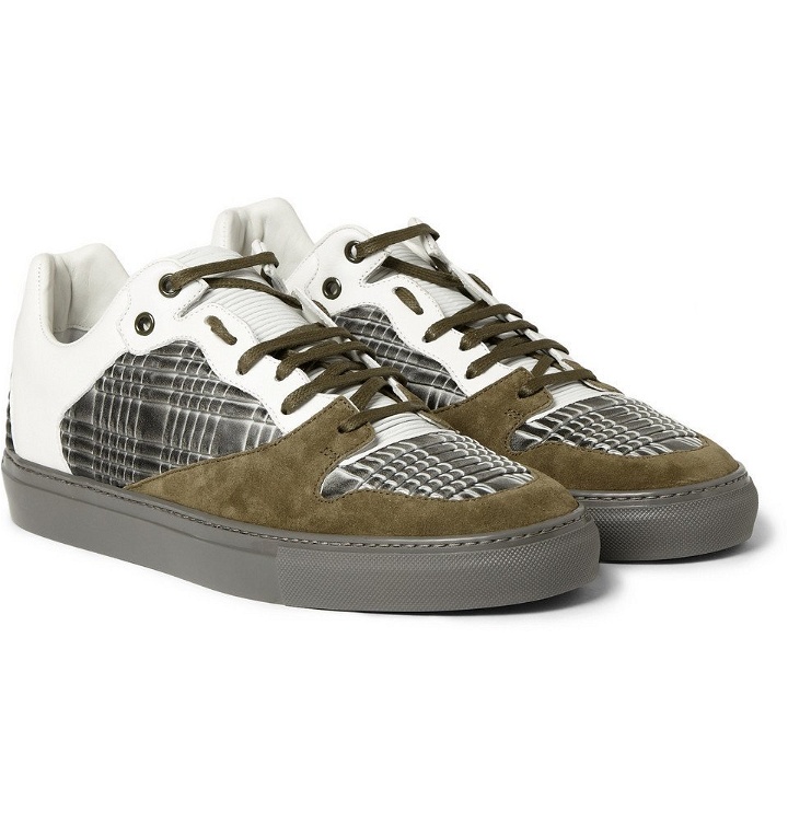 Photo: Balenciaga - Leather and Suede Sneakers - Men - Green
