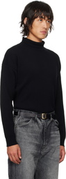 AURALEE Black Super Fine Wool Turtleneck