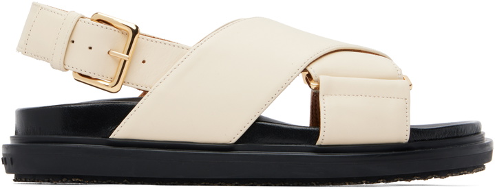Photo: Marni Off-White Leather Fussbett Sandals