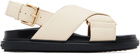 Marni Off-White Leather Fussbett Sandals