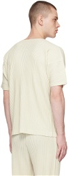 Homme Plissé Issey Miyake White Color Pleats T-Shirt