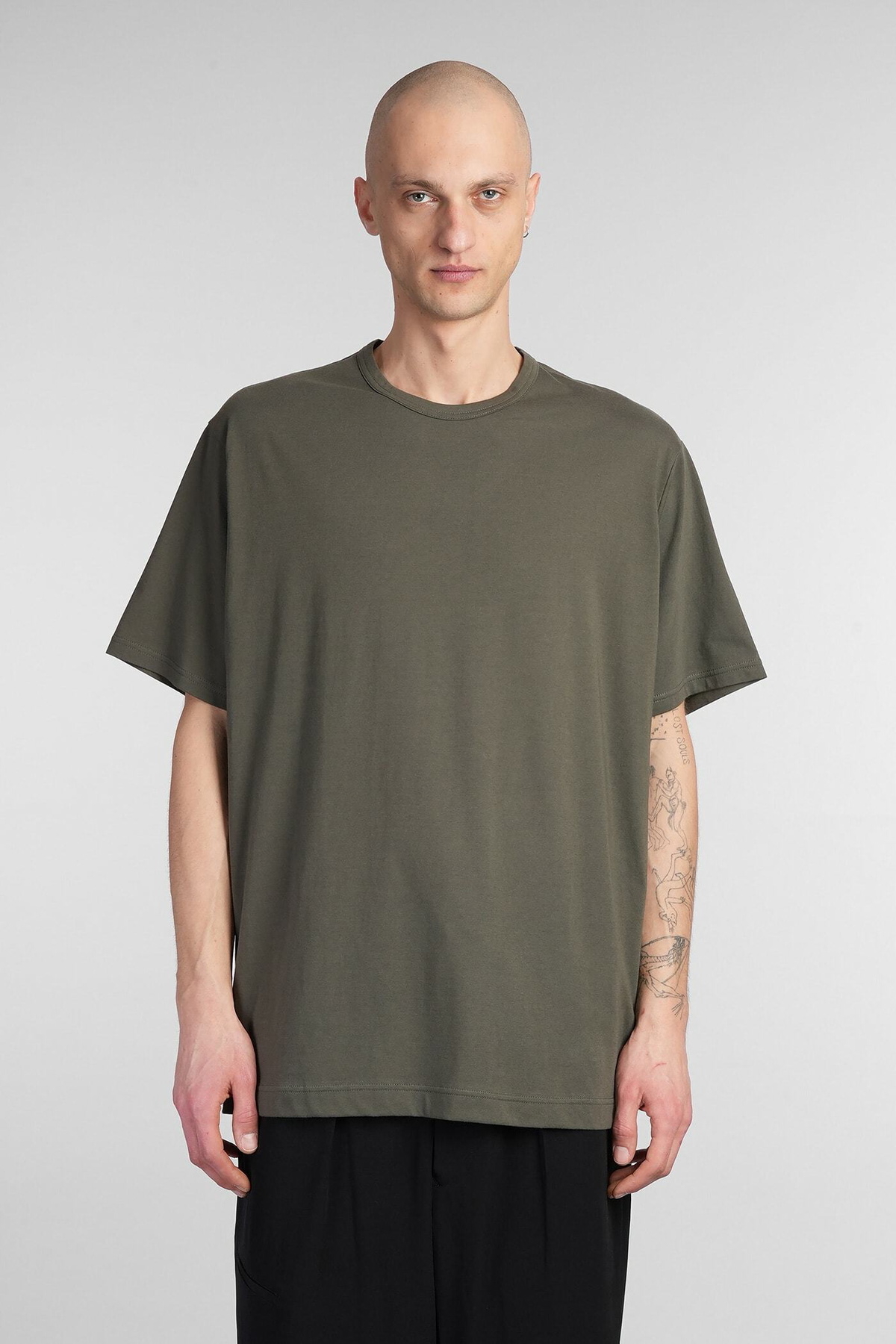 Yohji Yamamoto T-shirt In Green Cotton Yohji Yamamoto