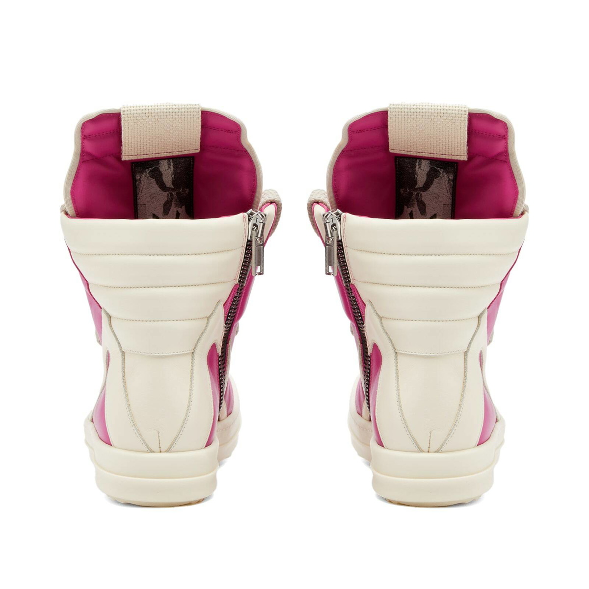 Rick Owens Women's Geobasket Sneakers in Hot Pink/Milk Rick Owens
