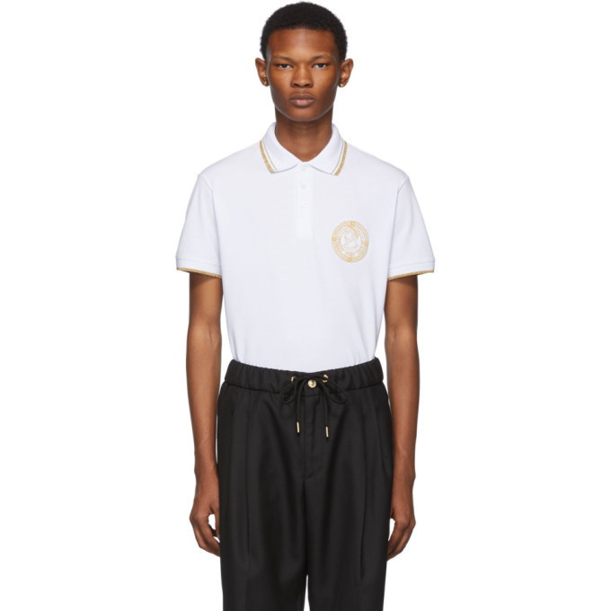 Photo: Versace Jeans Couture White Medallion Polo