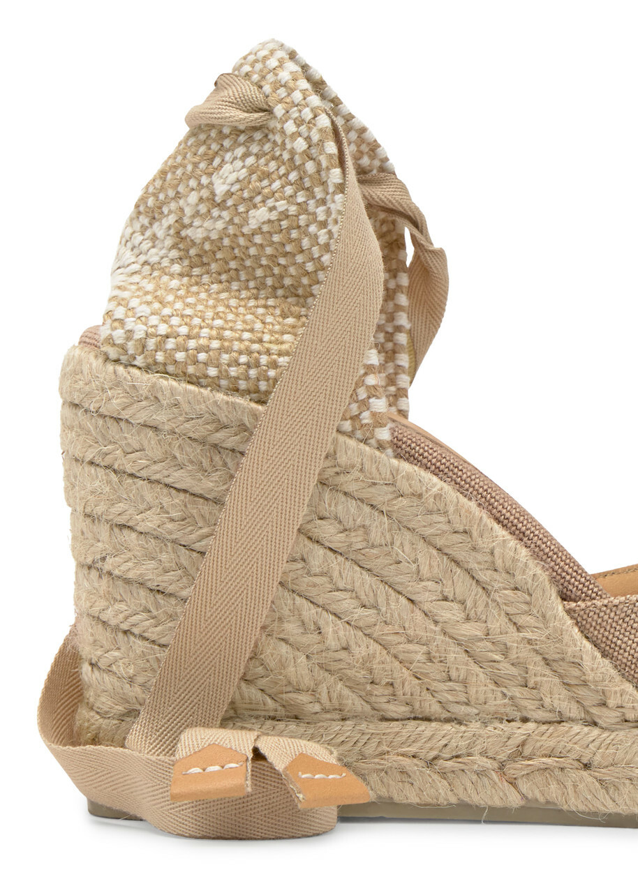 Castañer Carina Canvas Wedge Espadrilles Cream