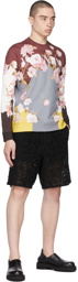 Valentino Multicolor Flying Flowers Long Sleeve T-Shirt