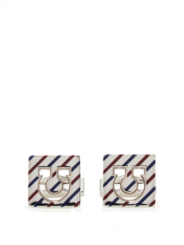 Photo: Ferragamo Mens Square Gancini cufflinks in Red