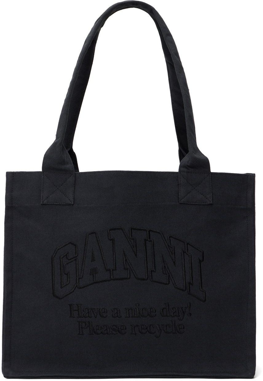 GANNI Black Large Easy Shopper Tote GANNI