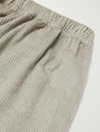 FEAR OF GOD ESSENTIALS - Logo-Appliquéd Cotton-Corduroy Drawstring Trousers - Gray