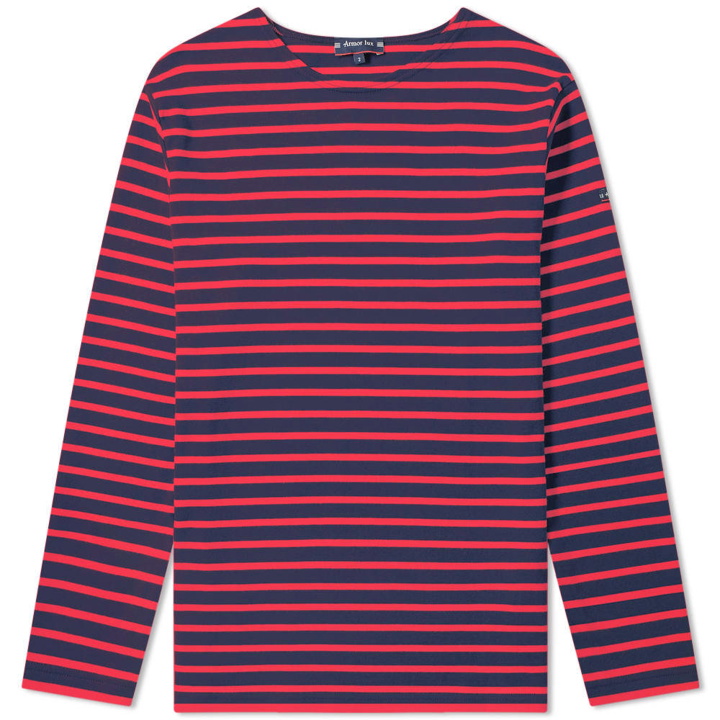 Photo: Armor-Lux 1525 Long Sleeve Loctudy Tee Navy & Red