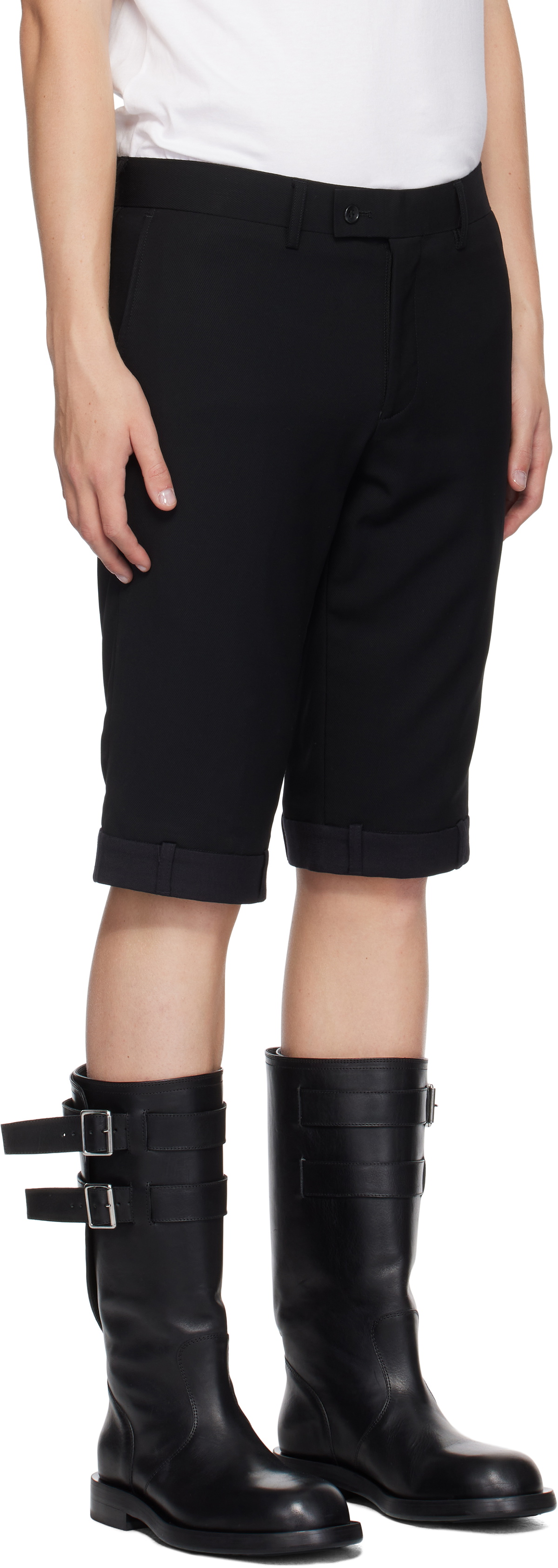 HODAKOVA Black Upside Down Trouser Shorts