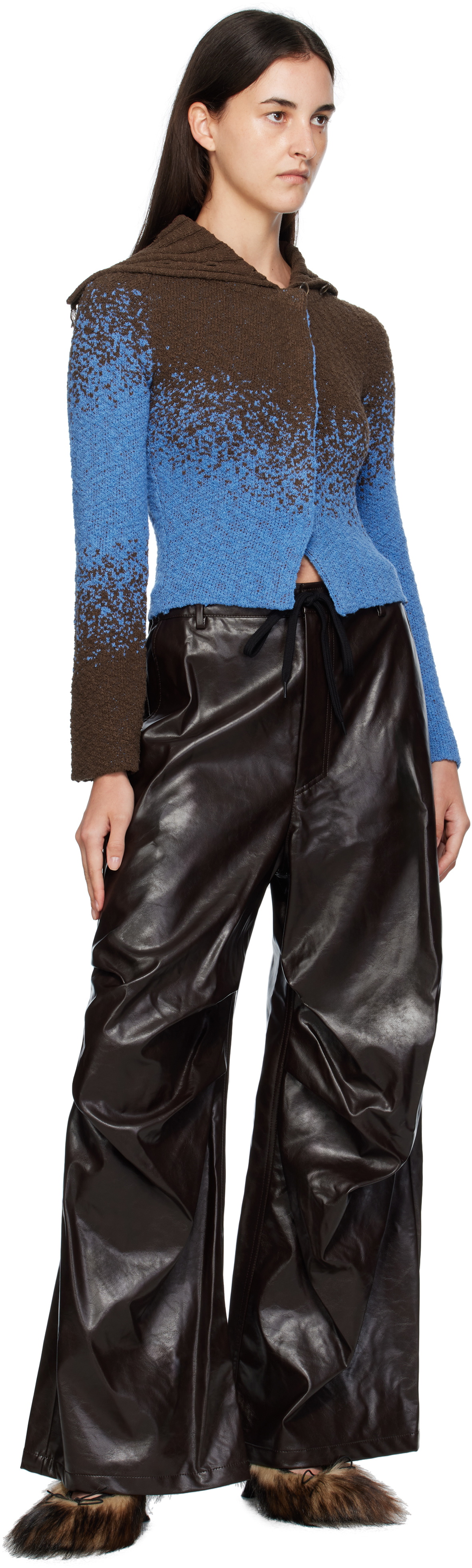 Andersson Bell Blue & Brown Flow Jacquard Short Cardigan