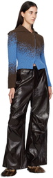Andersson Bell Blue & Brown Flow Jacquard Short Cardigan