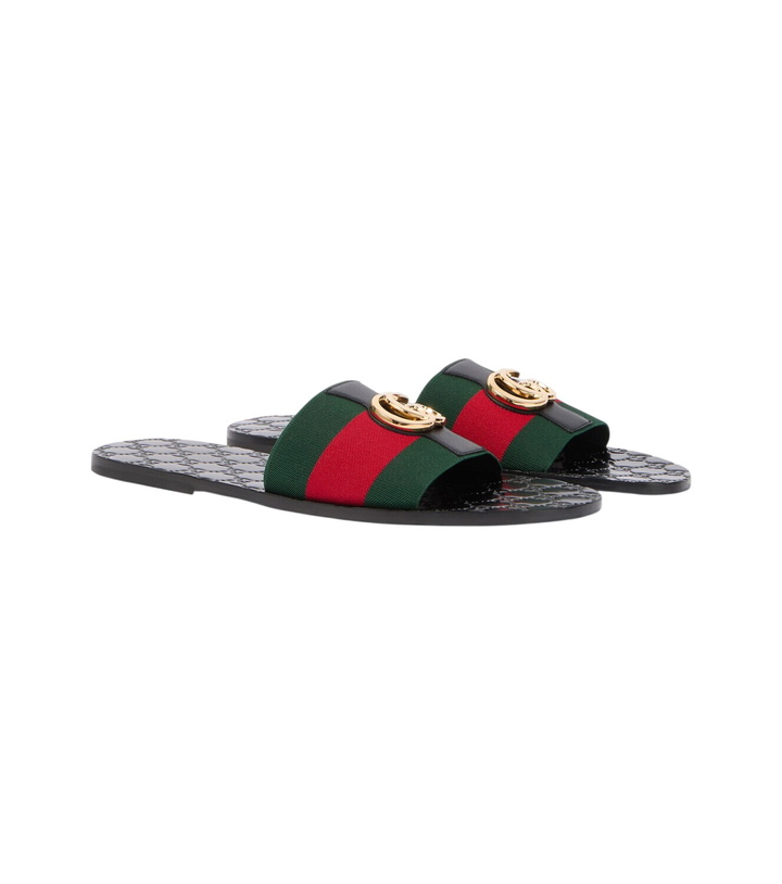 Photo: Gucci Riviera GG leather slides