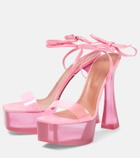 Amina Muaddi - Sita leather and PVC platform sandals