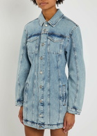 Good American Panelled Stretch-denim Mini Dress Indigo