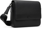 Lacoste Black Chantaco Leather Messenger Bag