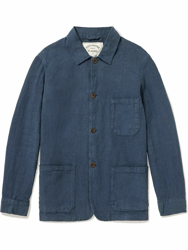 Photo: Portuguese Flannel - Labura Slim-Fit Linen Jacket - Blue