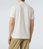 Moncler Leather-trimmed cotton piqué polo shirt