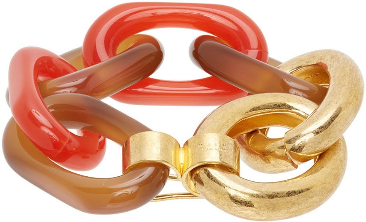 Photo: Marni Orange & Gold Resin Chain Bracelet