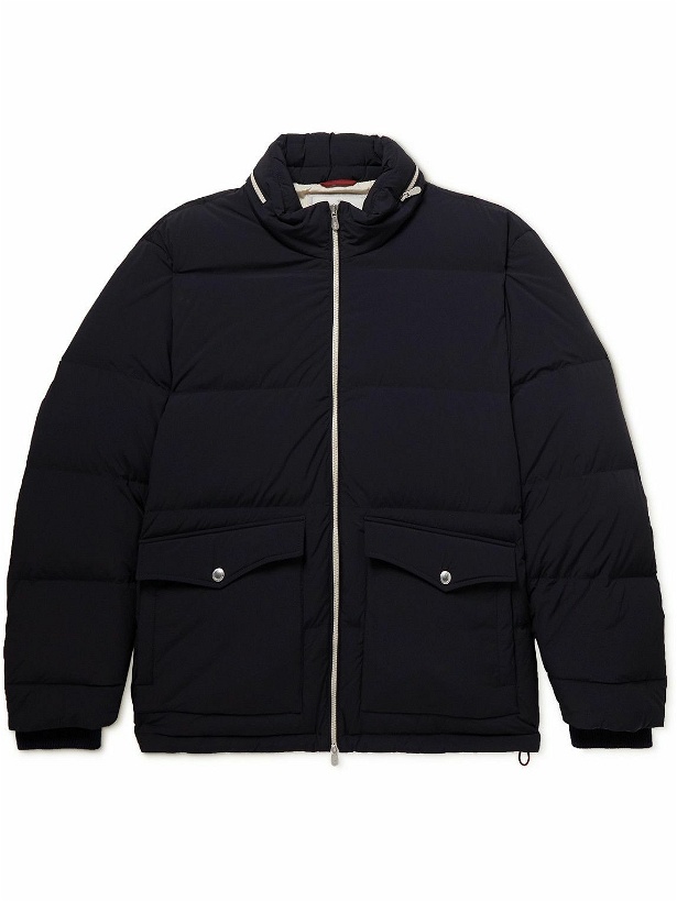 Photo: Brunello Cucinelli - Quilted Shell Down Jacket - Blue