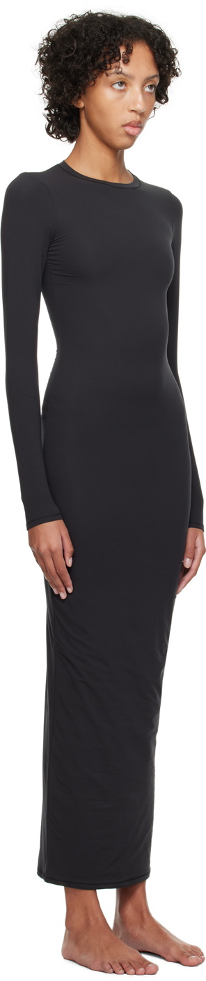 SKIMS Black Fits Everybody Crew Neck Long Sleeve Maxi Dress SKIMS SKIMS Black Fits Everybody Crew Neck Long Sleeve Maxi Dress SKIMS