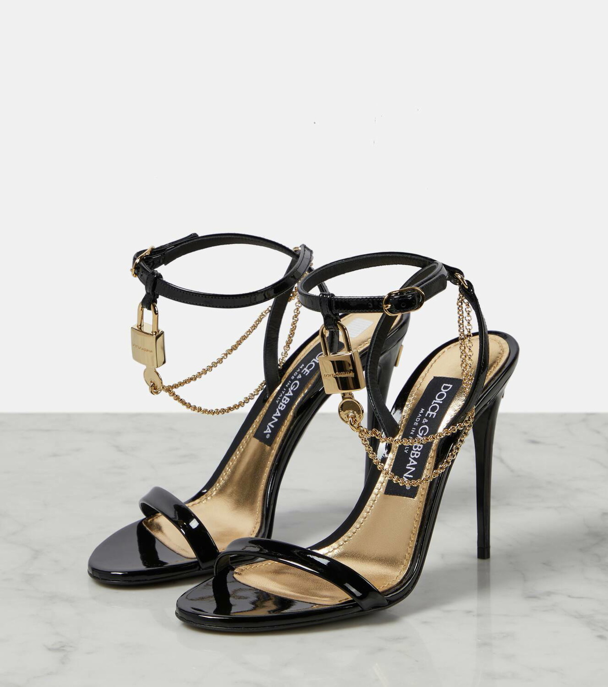 Dolceandgabbana Keira Patent Leather Sandals Dolce And Gabbana 3676