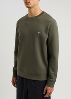 Emporio Armani Logo Stretch-cotton Sweatshirt Khaki
