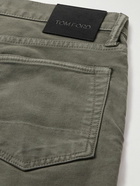 TOM FORD - Straight-Leg Cotton-Blend Moleskin Trousers - Gray