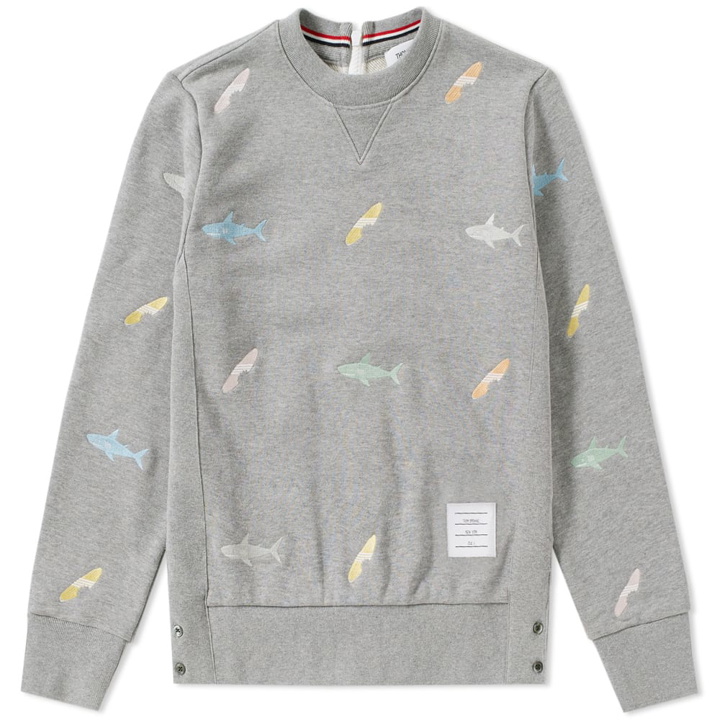 Photo: Thom Browne Embroidered Shark & Surfboard Crew Sweat