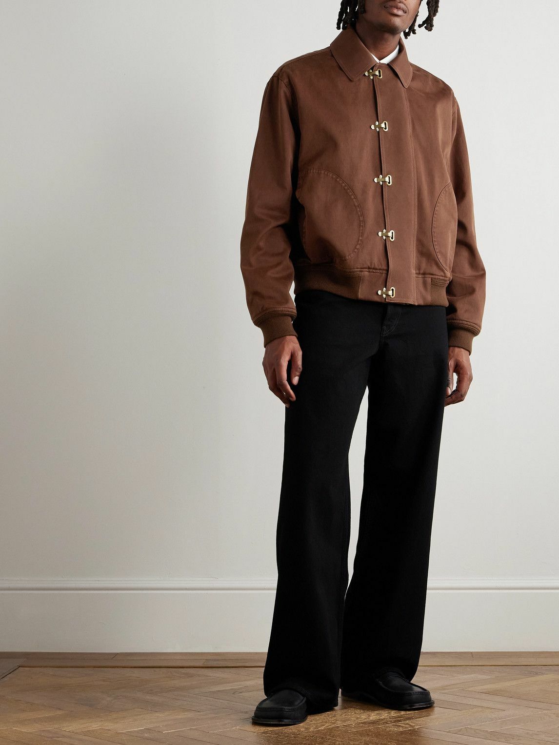 LOEWE - Logo-Appliquéd Cotton-Twill Jacket - Brown