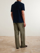 Altea - Harvey Camp-Collar Cotton-Terry Shirt - Blue