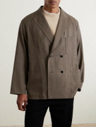 Kaptain Sunshine - Take Easy Double-Breasted Wool-Gabardine Suit Jacket - Brown