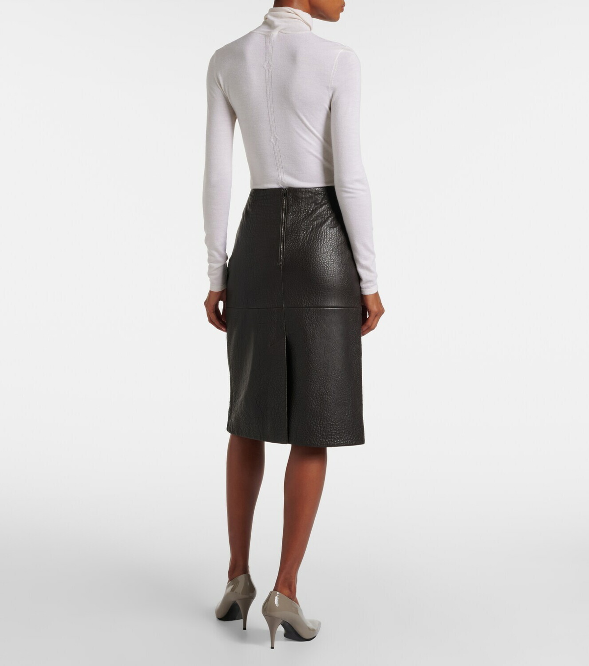Joseph Shroff leather pencil skirt
