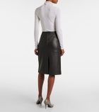 Joseph Shroff leather pencil skirt