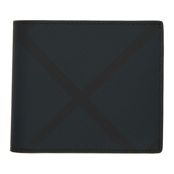Photo: Burberry Navy and Black London Check Bifold Wallet