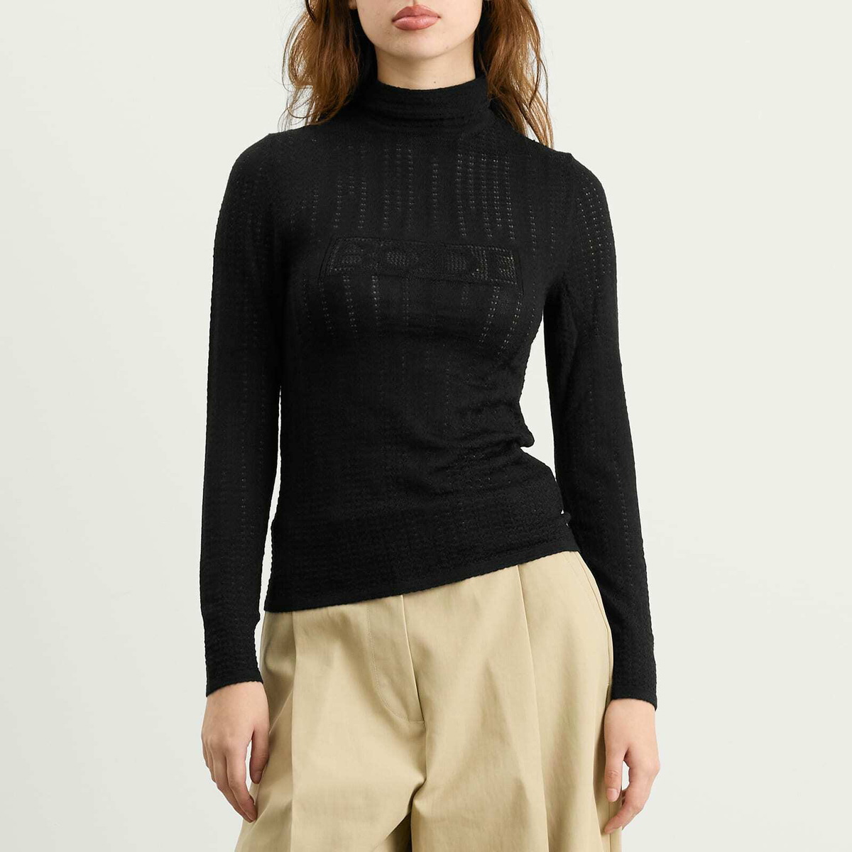 Bode Women's Louise Long Sleeve Knitted Top in Black