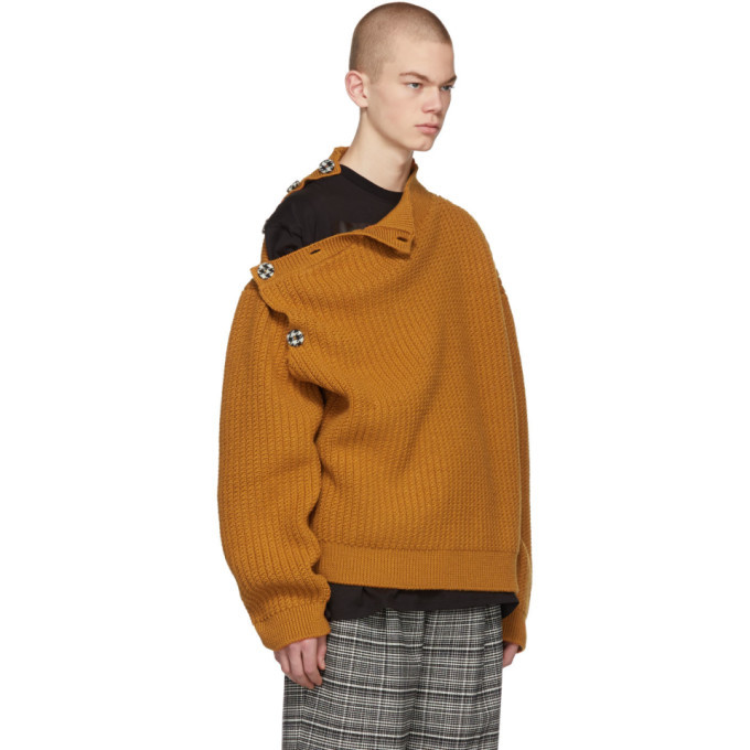 Raf Simons Orange Wool Buttons Turtleneck Raf Simons Raf Simons Orange Wool Buttons Turtleneck Raf Simons