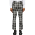 AMI Alexandre Mattiussi Black and White Carrot Fit Cuffed Hem Trousers