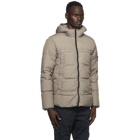 Stone Island Taupe Down Hooded Jacket