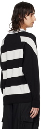 Kijun Black & Gray Striped Polo