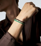 Mateo Set of 2 14kt gold beaded bracelets with malachite and lava rock