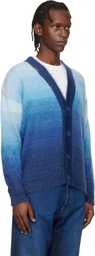 Off-White Navy Mohair Arrow Gradient Knit Cardigan