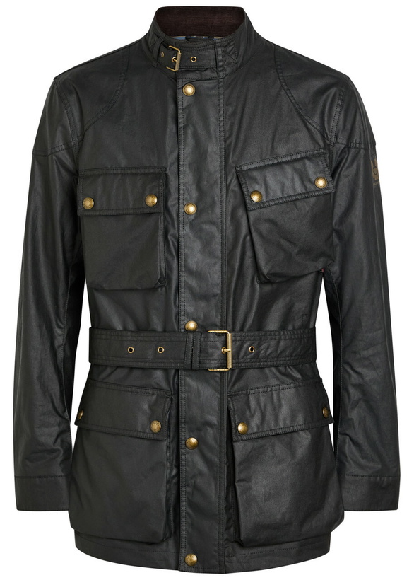Photo: Belstaff Trialmaster Belted Waxed Cotton Jacket Black
