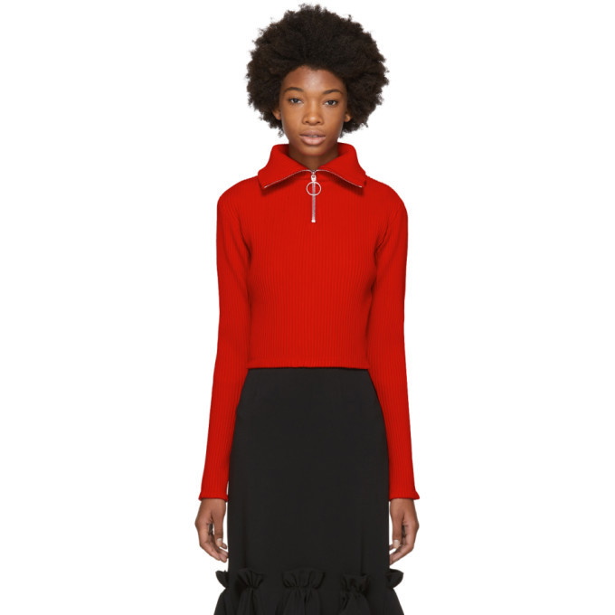 Photo: Shushu/Tong Red Ribbed Zip Turtleneck