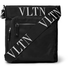 Valentino - Valentino Garavani Rockstud Logo Webbing-Trimmed Nylon Messenger Bag - Black
